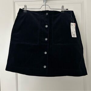 NWT uniqlo navy blue corduroy mini skirt